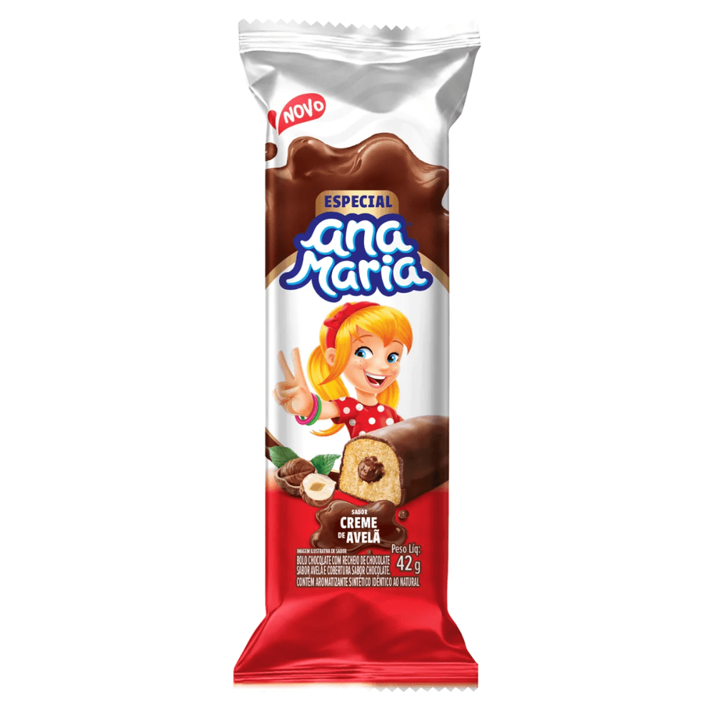 Bolinho Chocolate Ana Maria Recheio Creme De Avelã 42g